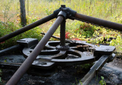 This particular cast iron field wheel has been operating at this same location since 1905.