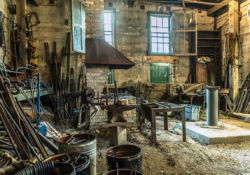 The blacksmith shop was created in the 1960s and earlier was the boiler room for the Big Rig.